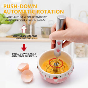 Stainless Steel Eggbeater,egg scrambler,hand mixer, Rotating Semi-Automatic Eggbeater