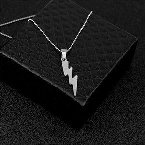 Fashion Lightning Bolt Pendant Choker Necklace for Men Women