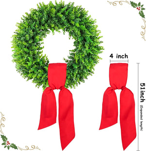 24" Faux Round Boxwood Wreath, Vlorart Artificial Boxwood Wreath Front Door Wreaths Artificial Spring Summer Greenery Decor