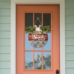 3D Wooden Sign for Front Door, Boho Wreaths Front Porch Decor, Home Sweet Home Indoor Outdoor Sign Hanging