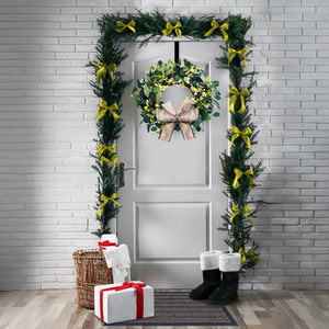 Eucalyptus Door Wreath - with Hanger and Durable Door Mat - 24’’ Spring Summer Fall Winter Artificial Wreath Eucalyptus Leaf