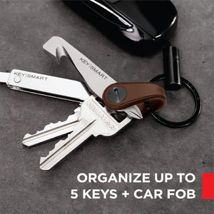 Mini Key Organizer Keychain Holder - Compact Key Holder for Keychain Key Case, Key Holder, Attach Key Fob, Leather