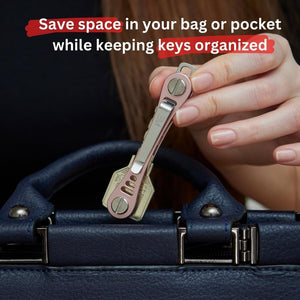 Compact Key Holder - Pocket Key Organizer - 14 Keys Key Bar, Beige