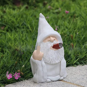 Middle Finger Figurine Ornaments, Funny Garden Gnomes Outdoor Statues 5.9 Inch