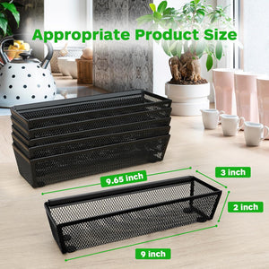 Silverware Drawer Organizer, Silverware Organizer for Drawer, 6 Pack Utensil Organizer for Kitchen Drawers, Kitchen Drawer Organizer for Large Utensils with Interlocking Arm (9.6 * 3 * 2 inch)