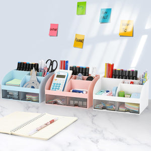 Office Desk Organizer with Drawers for Desktop/Tabletop/Counter, Desk Top Accessories Stationary Organizer Desk Caddy