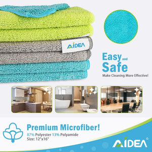 Microfiber Cleaning Cloths-8PK, Soft Absorbent Microfiber Cloth, Lint-Free Streak-Free Cleaning Towels for Cars, House, Kitchen, Window(12in.x16in.)—8PK