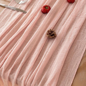 Blush Pink Valentine's Day Table Runner Cheese Cloth Rustic Gauze Cheesecloth Table Runner 120 Inch 10 FT for Wedding Baby Shower Bridal Shower Party Sheer Boho Spring Home Decorations