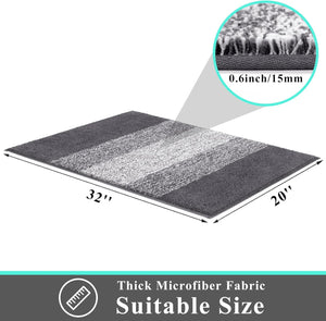 Indoor Doormat Entryway Door Rug, Non Slip Absorbent Mud Trapper Mat Inside Floor Mat, Washable Door Carpet for Entryway (20''x32'', Grey)