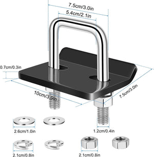 Heavy-Duty Hitch Tightener - Anti-Rattle Stabilizer for 1.25" and 2" Hitches, Rust-Free Carbon Steel, Quiet & Secure Towing for Hitch Trays, Cargo Carriers, Bike Racks, Black