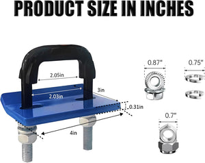 Hitch Tightener Anti-Rattle Clamp - Heavy Duty Hitch Stabilizer for 1.25" and 2" Trailer Hitches, Rubber Isolator and Anti-Rust Double Coating Protective (Blue, 2.5inch)