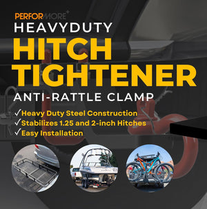 Hitch Tightener for 2 Inch Hitch Stabilizer- Trailer Hitch Anti Rattle Device, Includes Red Plastic U and Thread Covers in Box with 4C Label