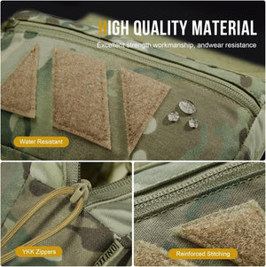 Tactical Drop Pouch, Dangler Pouch PLUS1S Admin Pouch Tactical Tool Pouch with Hook and Loop Panel for Tactical Vest Chest Rig Plate Carrier Tactical Gear