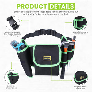 The Ultimate Tool Organizer with Multi-Pocket Tool Pouch, Adjustable Toolbelts for Men, Electrician Tool Pouch, Carpenter Tool Belt, Built for Comfort and Heavy-Duty Use