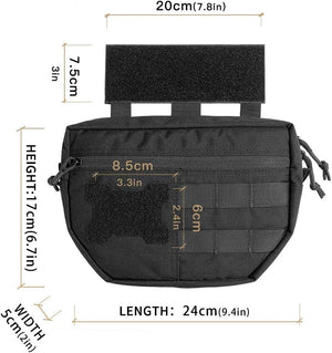 Tactical Drop Dump Pouch Molle Tool Pouch with Hook & Loop Carrying Kit Bag for Tactical Vest Chest Rig