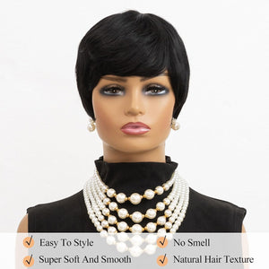 Short Wigs for Black Women Black Pixie Cut Wig Short Layered Pixie Wigs