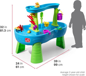 Rain Showers Splash Pond Toddler Water Table, Outdoor Kids Water Sensory Table, Ages 1.5+ Years Old