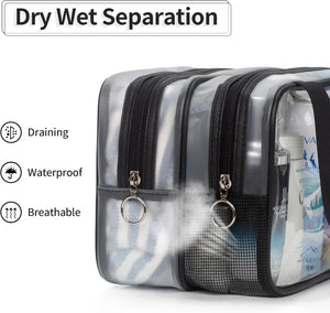 Clear Toiletry Bag for Women Men, Waterproof Travel Bag for Toiletries