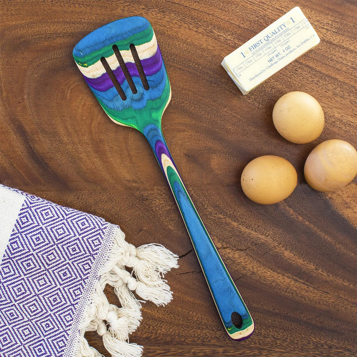 12-1/2" Wooden Slotted Spatula, Safe for Nonstick