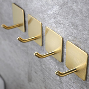 4-Packs Adhesive Towel Hooks/Bathroom Hook, Gold