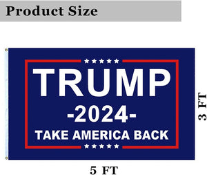 Donald Trump 2024 Flag - Take America Back Flag, 3x5FT, 2 PACKS