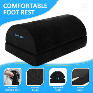 Foot Rest for Under Desk at Work, Comfortable Foot Stool with 2 Adjusta