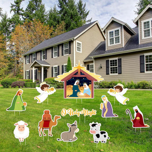 11 Pcs Religious Christmas Yard Signs Holy Nativity Scene Outdoor Lawn Signs Decorations