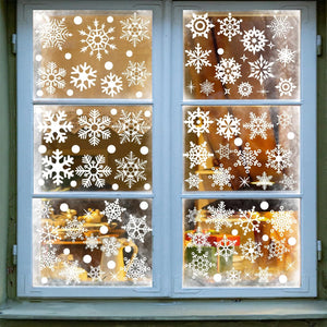 Reusable Double Sided Christmas Window Cling White Snowflake Sticker Decal