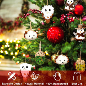 4Pcs Christmas Snowman Ornaments Handmade Hanging Decoration