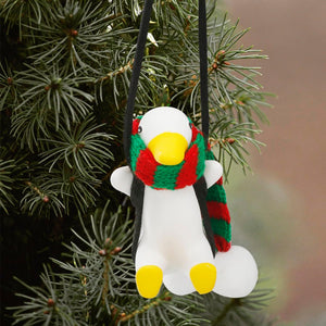 Car Rear View Mirror Christmas Duck Charms Pendant Hanging Accessories (White duck)