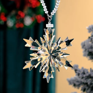 Christmas Ornaments Crystal Snowflake Star Hanging Decor (2023 White)