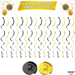 Happy New Year Hanging Swirls - Pack of 32 | NYE Decorations 2024