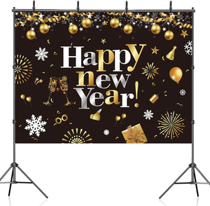 78 Inch New Year Banner for 2024 New Year Eve Party Decorations Photo Backdrop