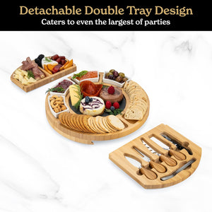 Large Charcuterie Board Gift Set, Bamboo Cheese Board Set