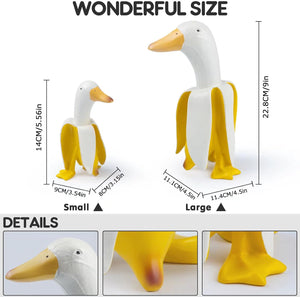 Funny Large Banana Duck Garden Statues Decoration, Weird Duck Gnomes Garden Art