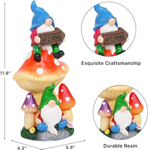 11.8'' Garden Gnome Outdoor Funny Solar Gnomes Figurine