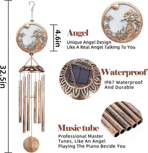 Solar Angel Wind Chimes for Outside Memorial Wind Chimes