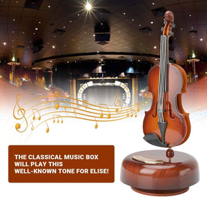 Creative Music Box Violin with Rotating Musical Base