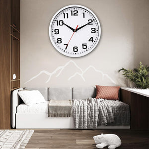 Modern Kitchen Small Silent Analog Round Simple Quiet Quartz Black Wall Clock