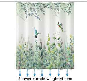 Kingfisher Mint Green Shower Curtain - 72 "W x 72 "L with 12 Hooks