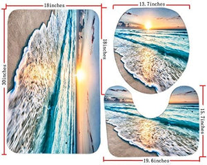 Shower Curtains with Bath Rugs Non-Slip Soft Toilet Lid Cover for Bathroom.Multicolor, 72 x 72 inches
