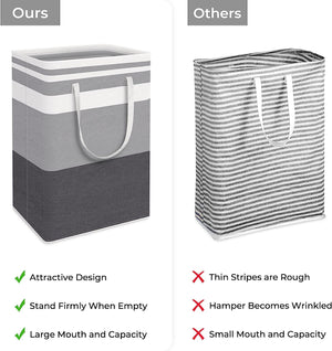 2-Pack Large Laundry Basket, Waterproof, Freestanding Laundry Hamper (Gradient Grey, 75L)