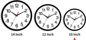 10 Inch Battery Operated Wall Clocks, Silent Non Ticking Analog Clock