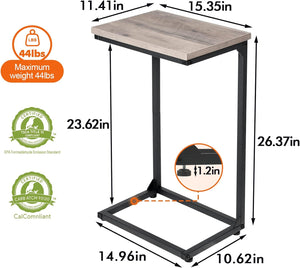 C Tables End Table, TV Trays Set of 2, Couch Table for Small Space