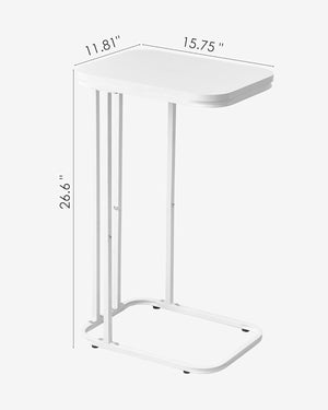 C Shaped End Table, 26.6 inches High Small Side Table for Couch Sofa Bed