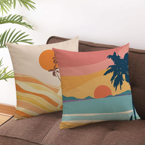 Set of 4 Modern Tropical Leaves Minimalist Aesthetic Leaf Decorative Throw Pillow Cases, 18 x 18