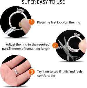 Ring Size Adjuster for Loose Rings, Invisible Ring Guards - 6 Sizes Fitter, Resizer Fit Almost Any Size Rings