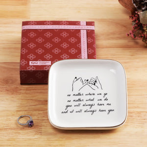 Gifts for Friends Going Away Friendship Ceramic Ring Dish (Friendship Long Distance)