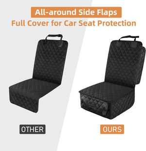 Waterproof Front Seat Car Cover, Full Protection Dog Car Seat Cover with Side Flaps, Nonslip Scratchproof