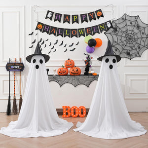 2 Packs Halloween Decorations Outdoor, Spooky Ghost Halloween Decor with Witch